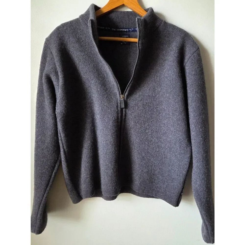 EUC LOCHAVEN OF SCOTLAND LAMBSWOOL THICK MOCKNECK ZIP UP SWEATER SIZE M WMNS